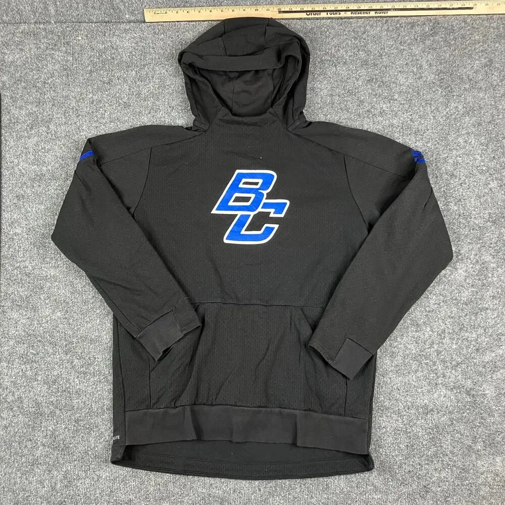 Adidas Hoodie Mens Size L Black BC Logo Pullover Lightweight Athletic Sportswear